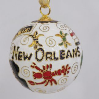 Kitty Keller Designs WHITE Icons of New Orleans Cloisonne' Ornament