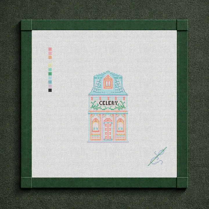 Lenox Celery House Needlepoint Canvas