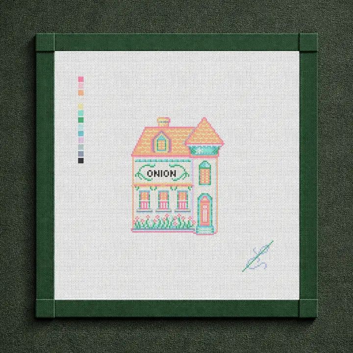 Lenox Pepper Onion House Needlepoint Canvas